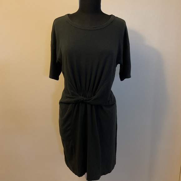aerie Dresses & Skirts - 4. Aerie Ruched Black Casual Dress Ruched Waist Size Medium 100% Cotton